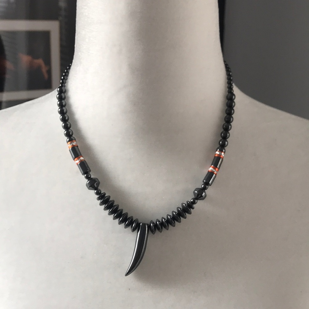 Black beaded necklace